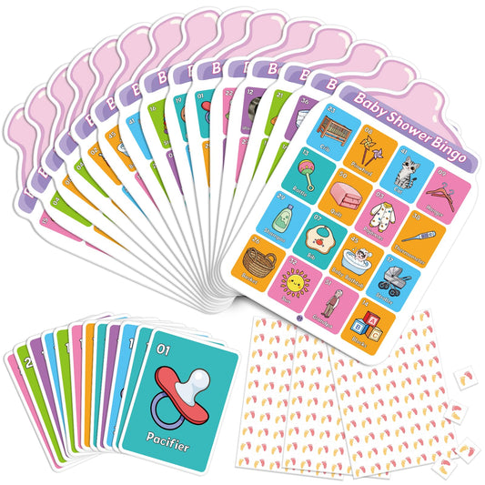 Baby Shower Bingo Game Set for Girls and Boys