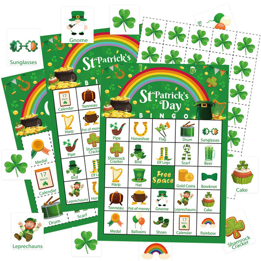 St. Patrick's Day Shamrock Bingo Party Game Set
