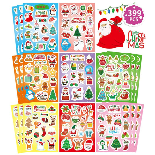 Christmas Festive Sticker Sheets - 399 ct