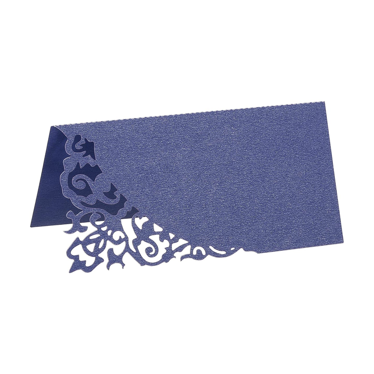 PATIKIL Table Name Place Cards50Pcs 3.9 x 3.9inch Favor Decor Hollow Design Seat Blank Card for Wedding Party Seating Place Cards Blue