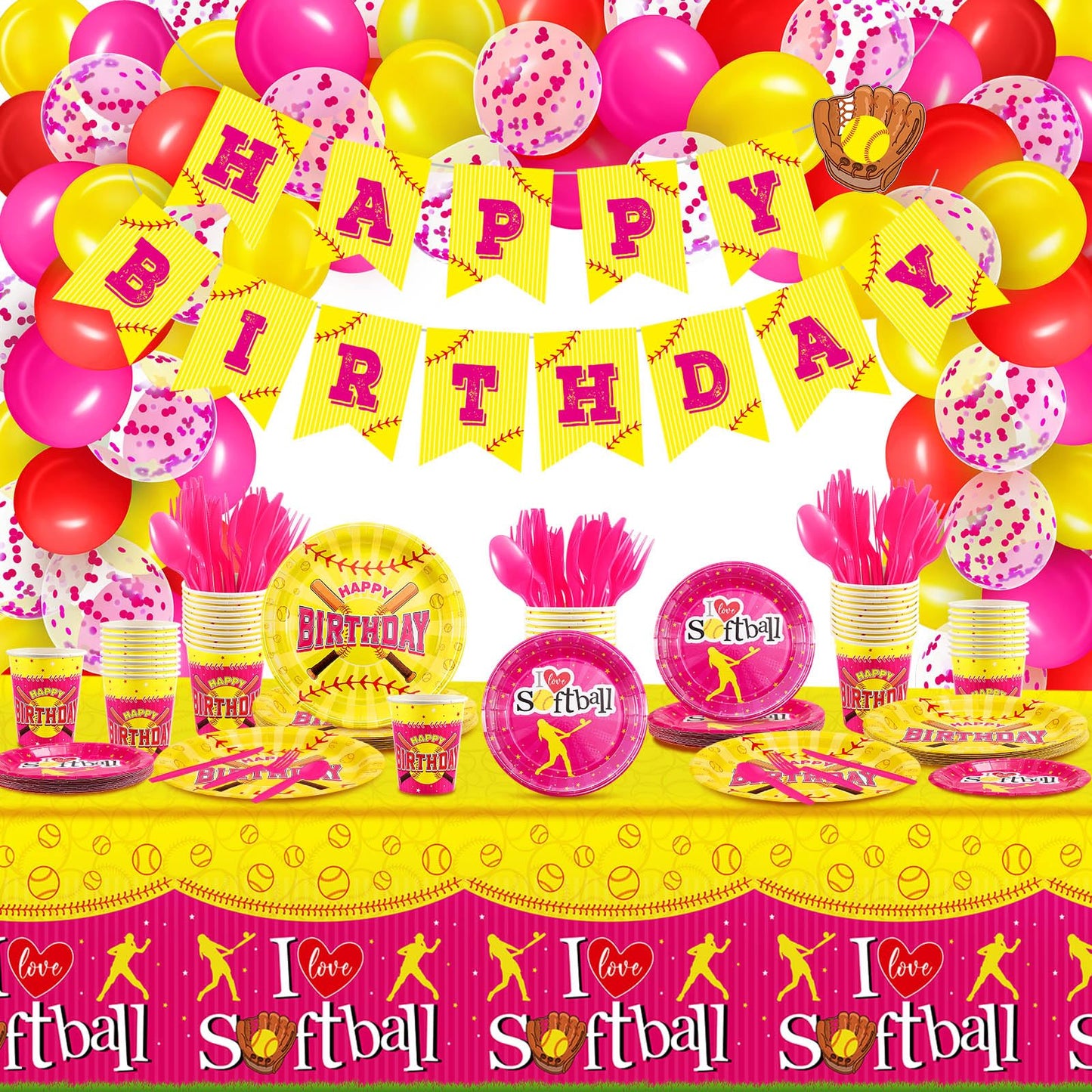 Softball Birthday Party Decoration Set – 115 Piece