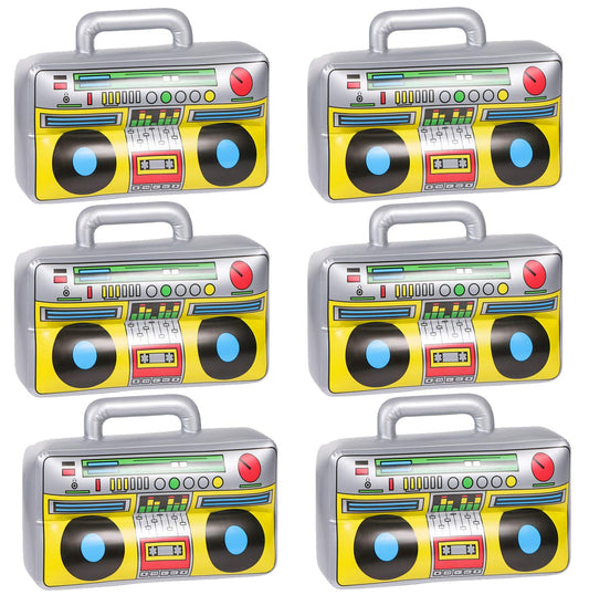 Inflatable 80s & 90s Boombox Party Props – 6 Pack, 16.5 Inch