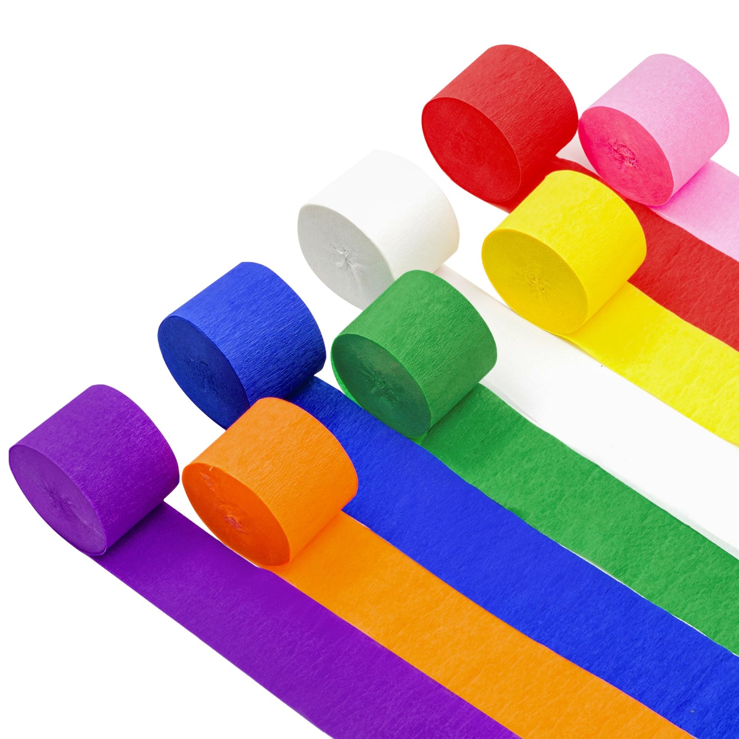 Rainbow Crepe Paper Party Streamers – 8 Rolls, 656 Feet