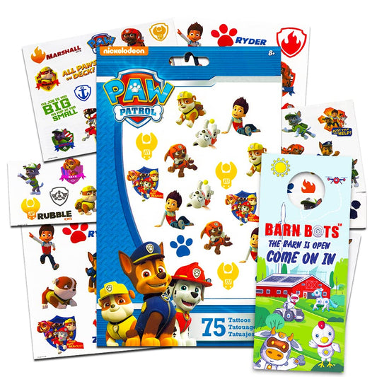 Blue Dog Character Temporary Tattoos – 75 Pack