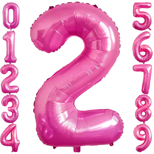 Pink Number 2 Giant Foil Birthday Balloon - 40 Inch