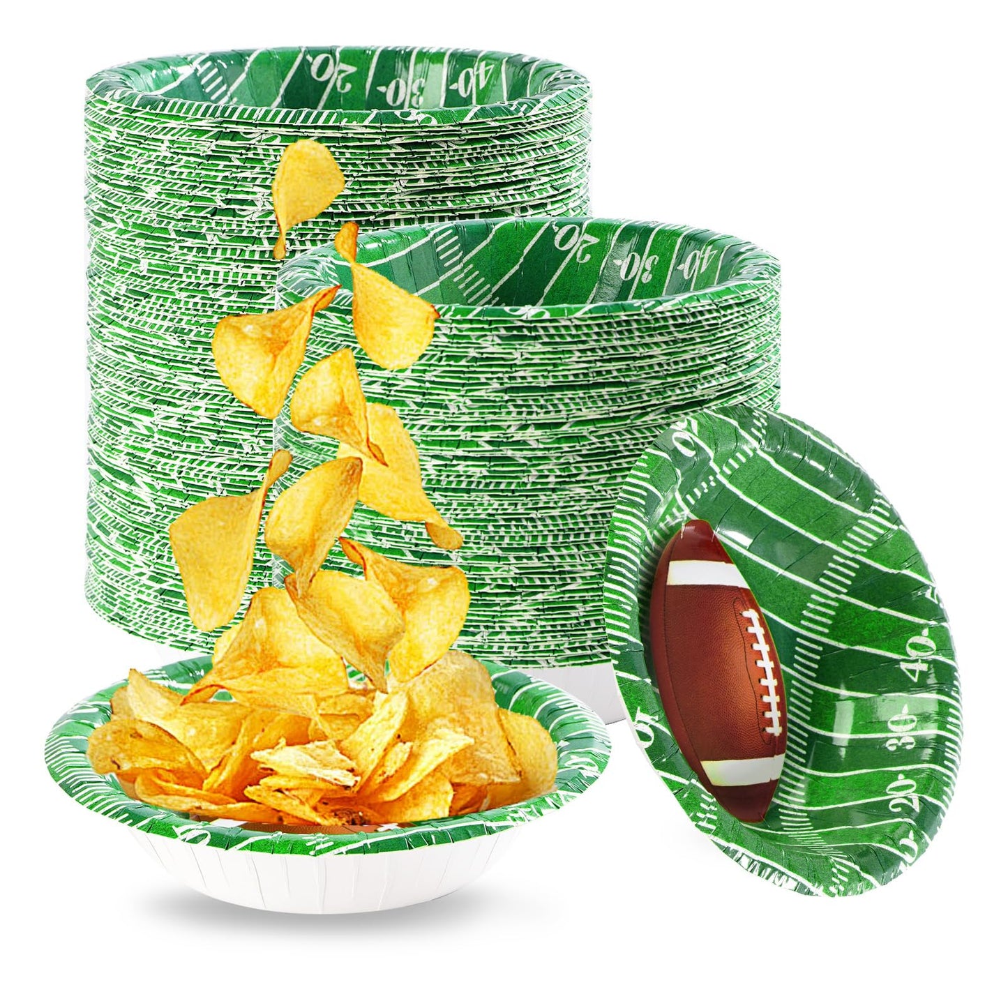 Football Paper Party Bowls 12oz – 100 Pack