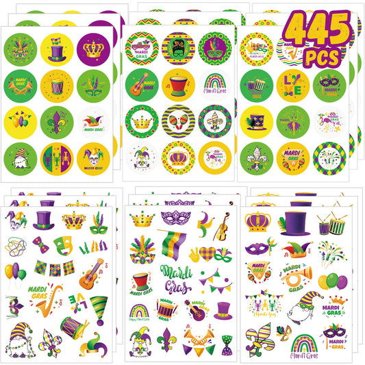 Mardi Gras Sticker Sheets - 445 ct