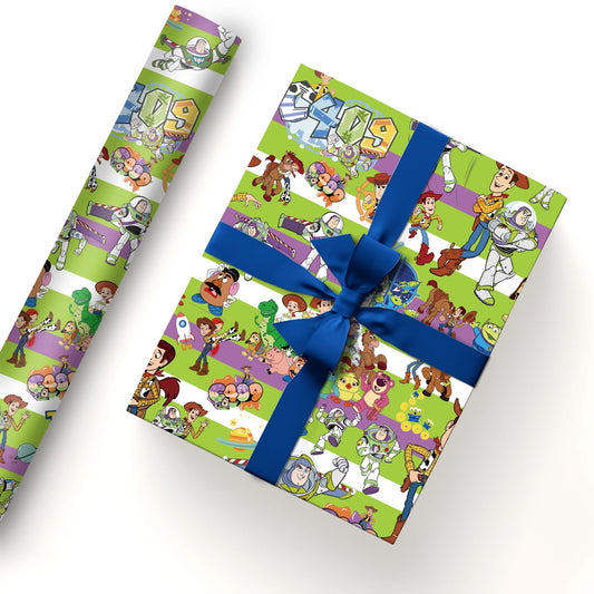 Stripes Themed Kids Kraft Paper Gift Wrapping Sheets – 5 Pack