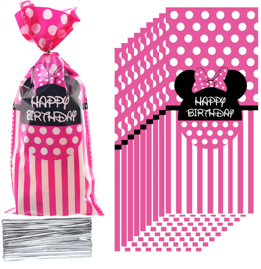 Pink Bow Mouse Ear Candy Party Favor Bags