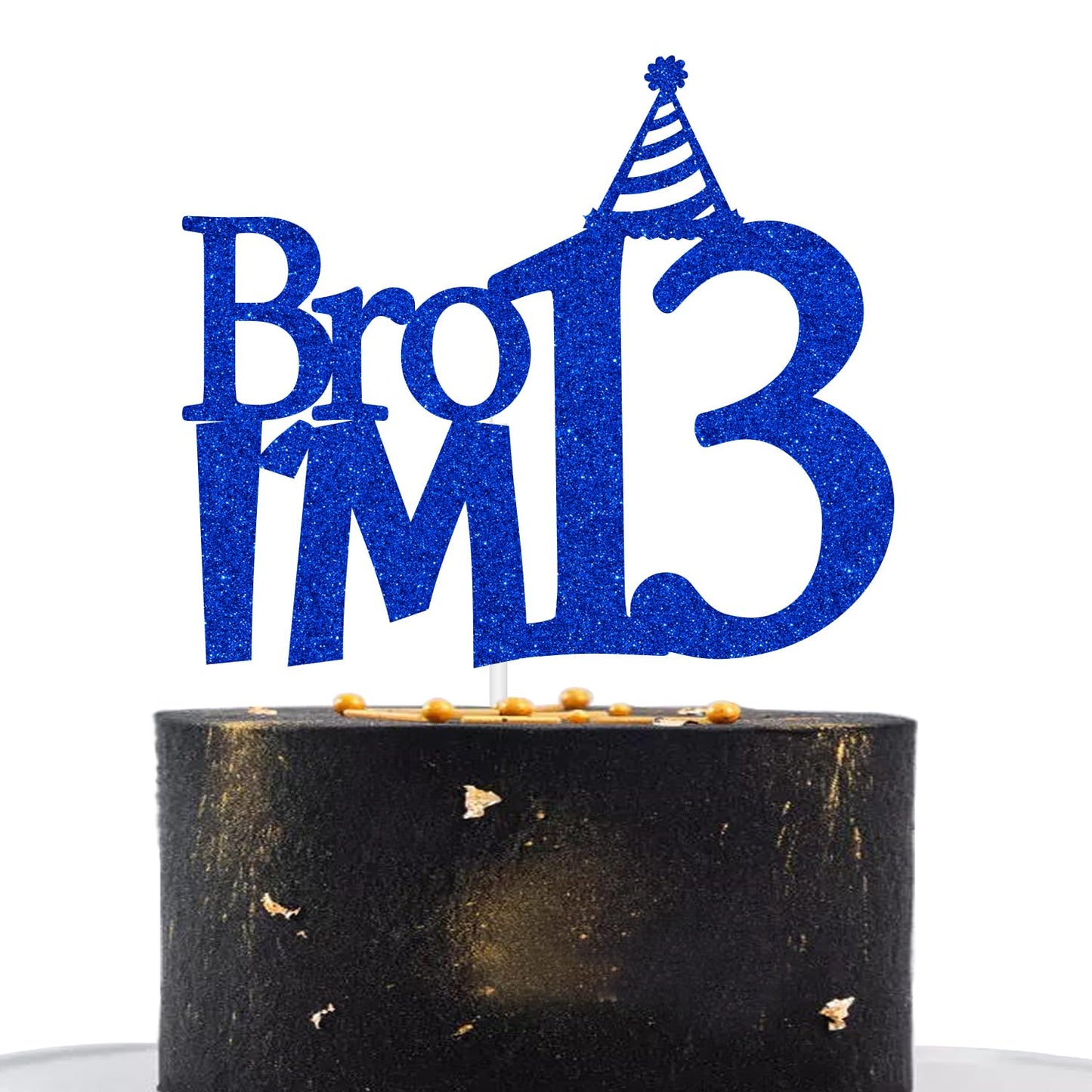 Happy 13th Birthday Cake Topper Officially Teenager 13 Cake Decor Bro Im 13 Teens Funny 13th Birthday Party Decorations Blue Glitter