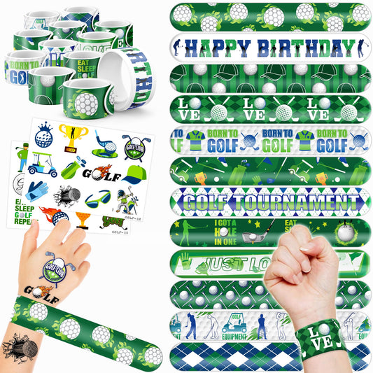 Golf Slap Bracelets & Temporary Tattoos Party Favours – 48 Pack