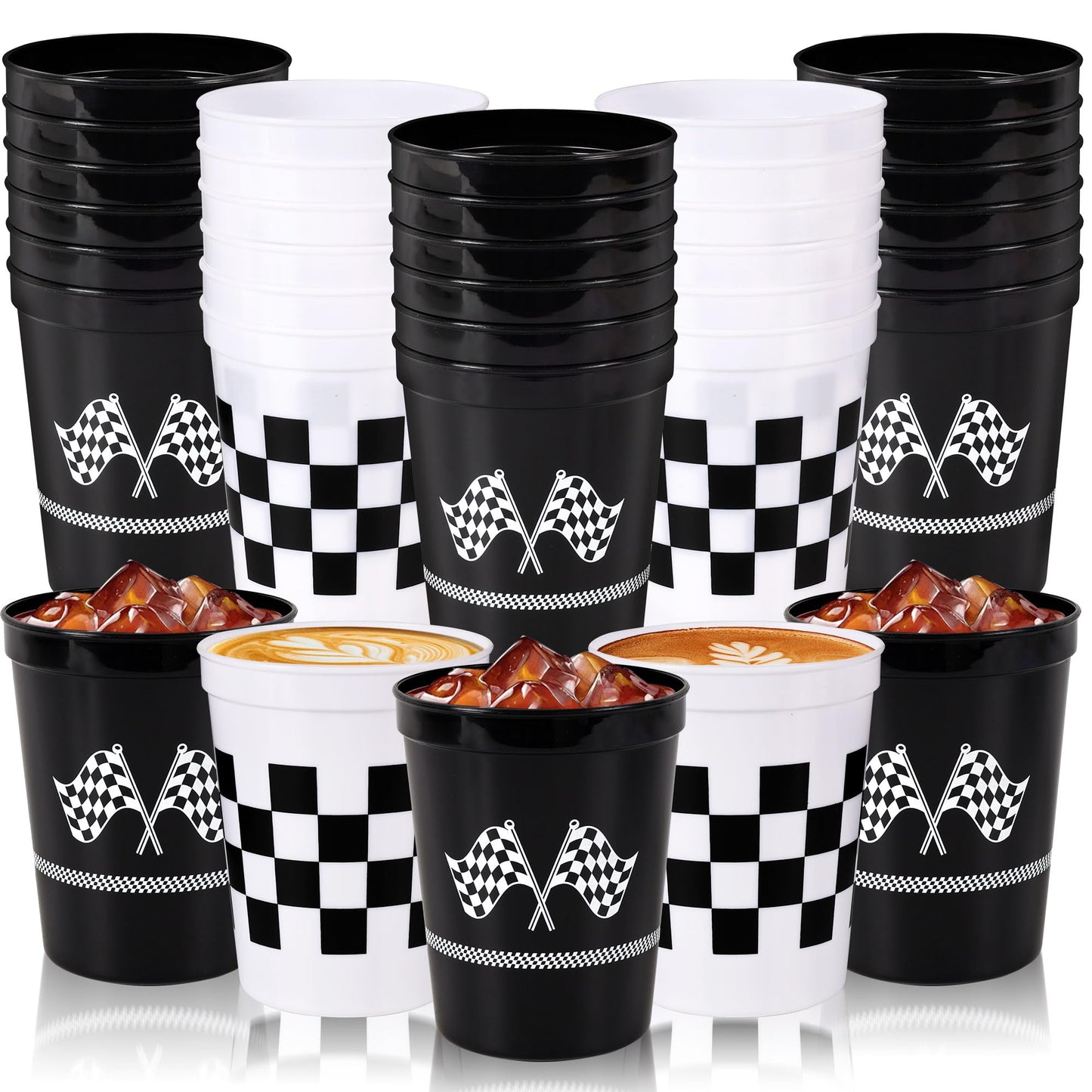 Checkered Flag Race Car Party Cups 16oz