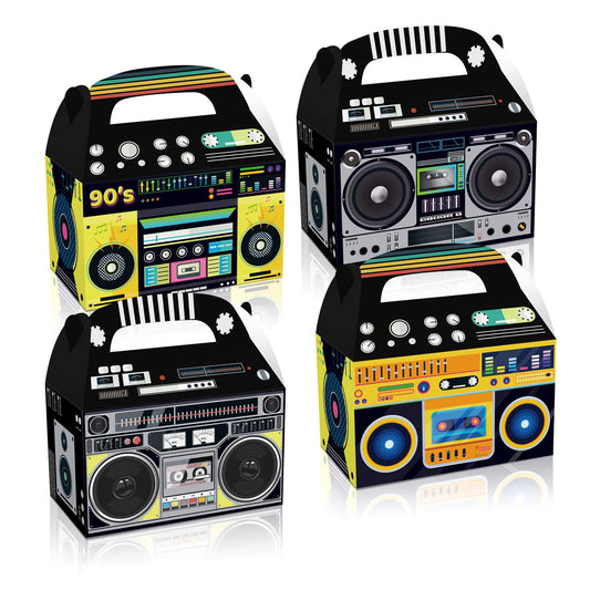 80s & 90s Radio Boombox Paper Party Favour Treat Boxes – 12 Pack