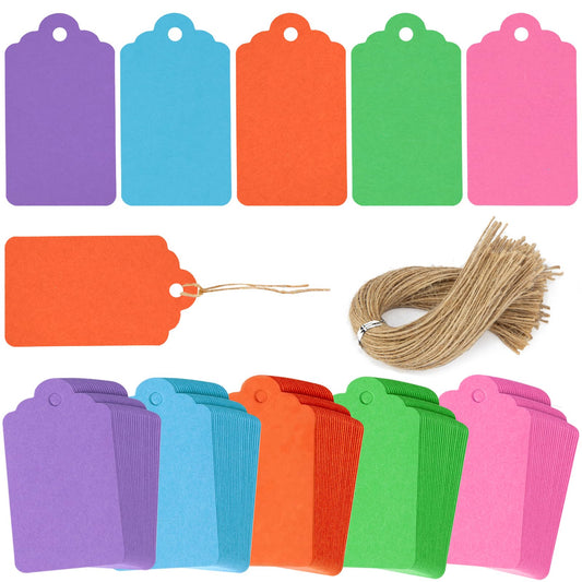 Colourful Gift Tags with String – 120 Pack