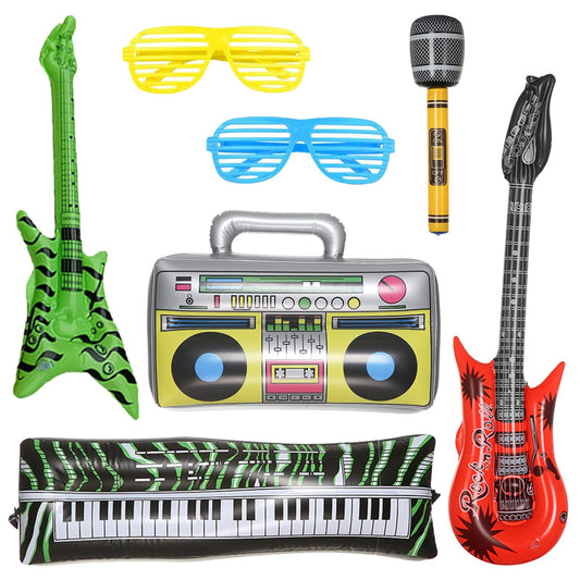 Rock Star Inflatable Guitar Party Decoration Set