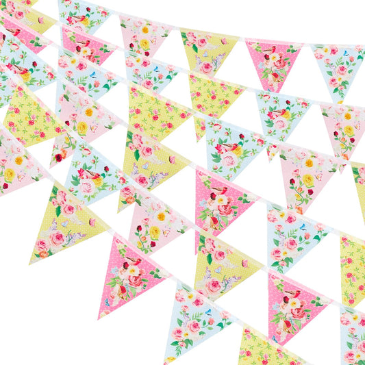 Floral Tea Party Pennant Banner