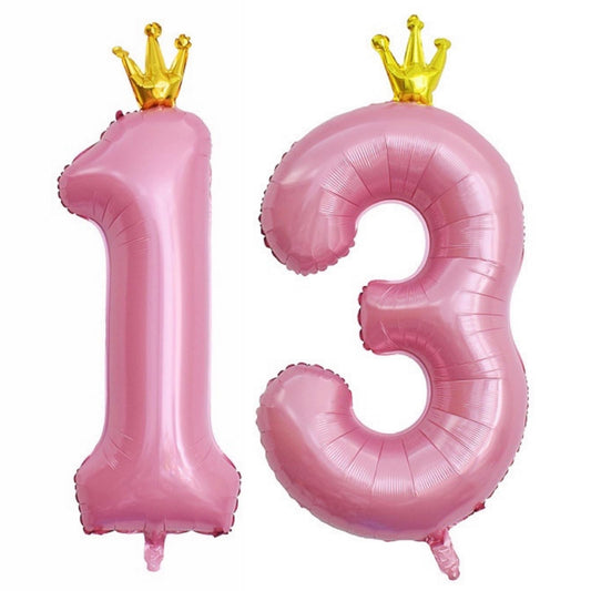 40 Inch Pink Number 13 Foil Balloon