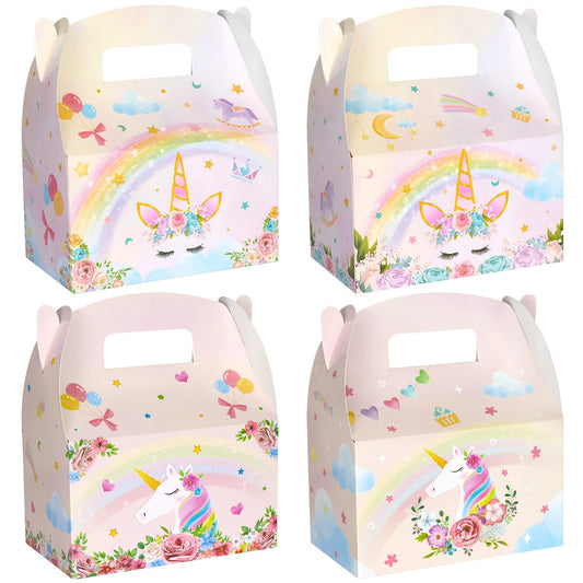 Unicorn Rainbow Treat Party Favor Boxes - 12 ct