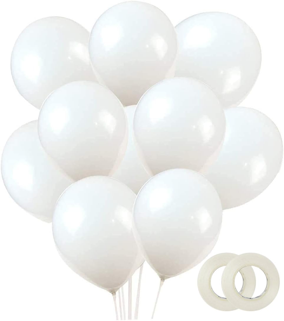 Classic White Latex Party Balloons 12 Inch - 100 ct