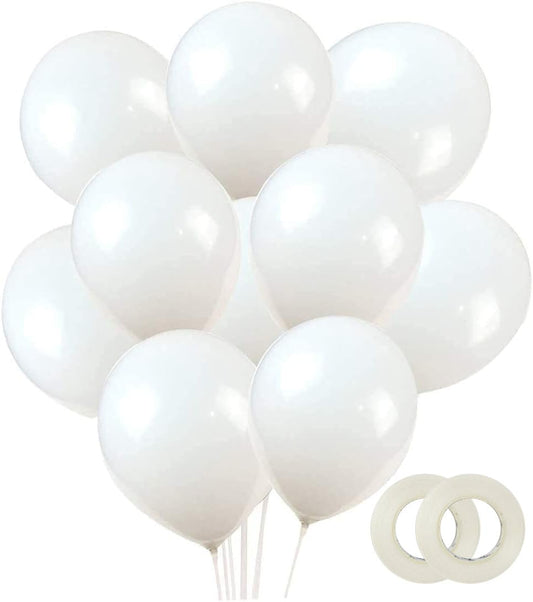 Classic White Latex Party Balloons 12 Inch - 100 ct
