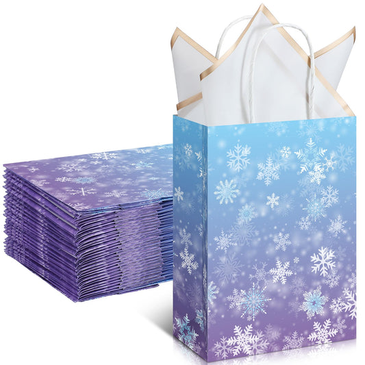 Frozen Winter Snowflake Paper Favor Bags