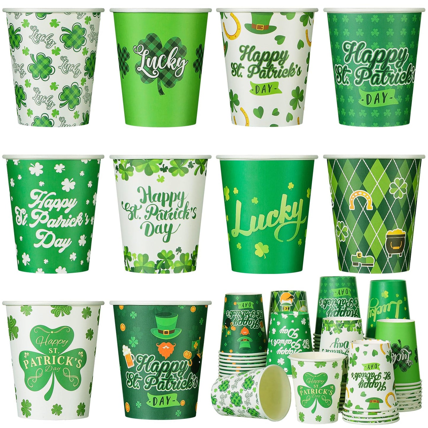 St. Patrick’s Day Shamrock Paper Cups – 100 Pack