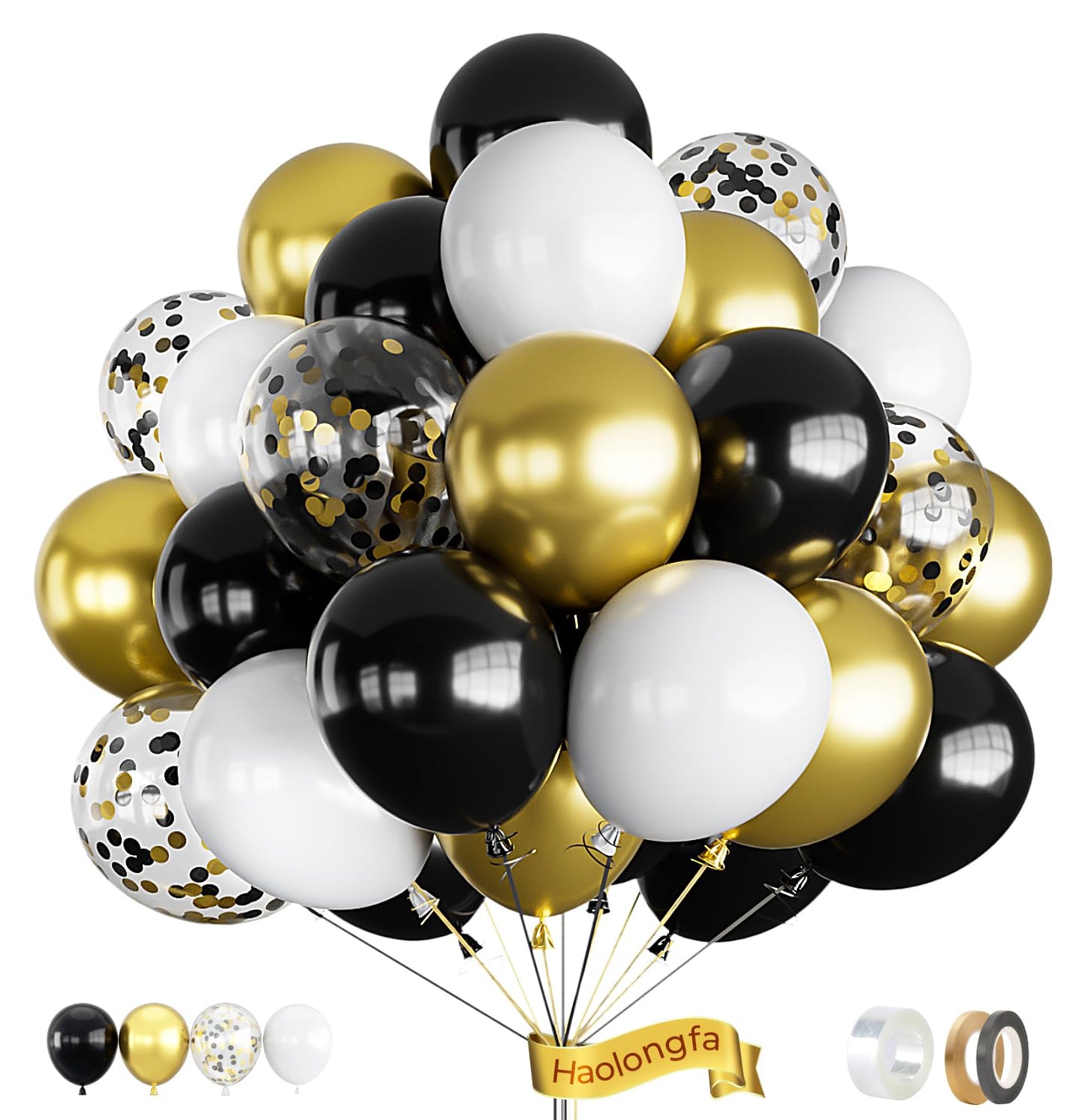 Black & Gold Party Balloon Set
