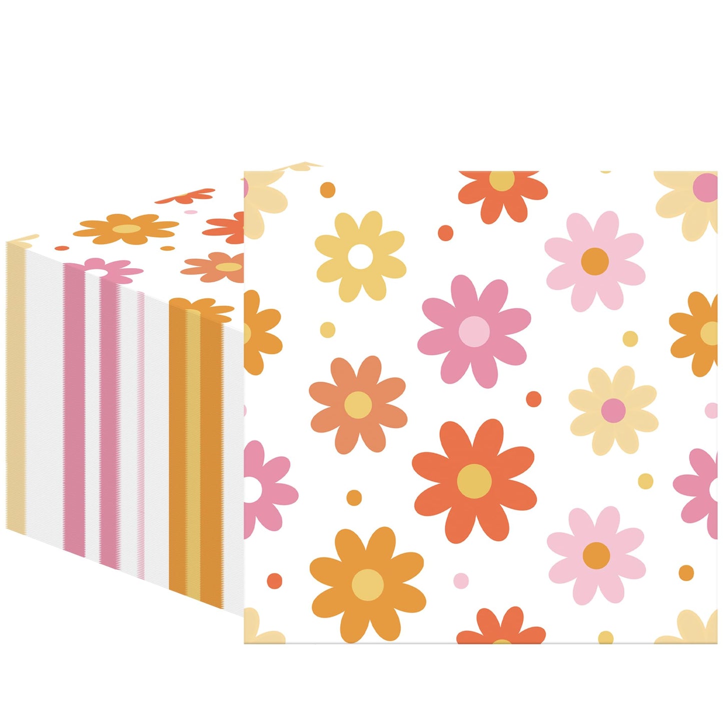Daisy Boho Groovy Cocktail Paper Napkins – 100 Pack