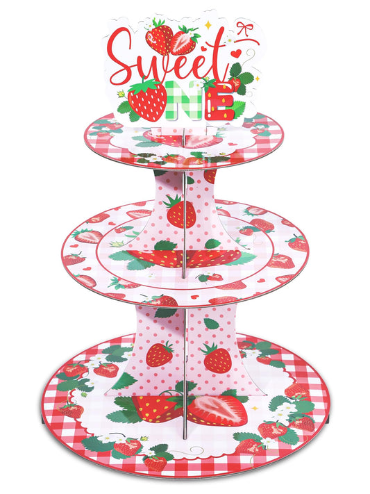 Berry First Strawberry 3-Tier Cupcake Stand – Pink