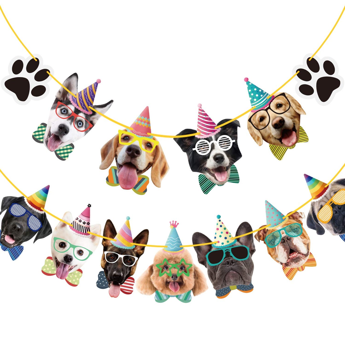 Dog Faces Paper Banner Birthday Party Decoration