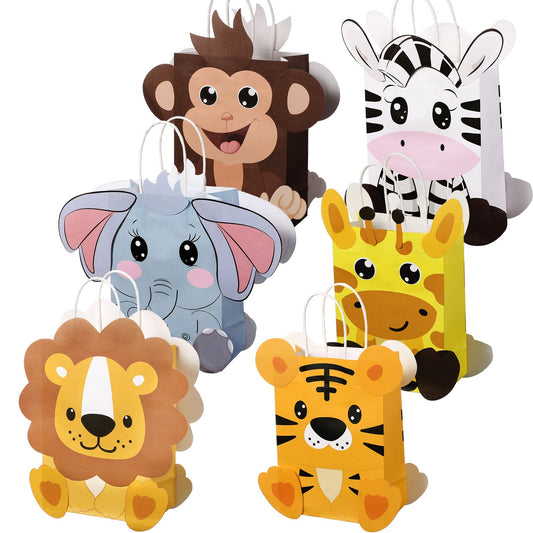 Safari Jungle Party Favor Bags with Handles - 24 ct