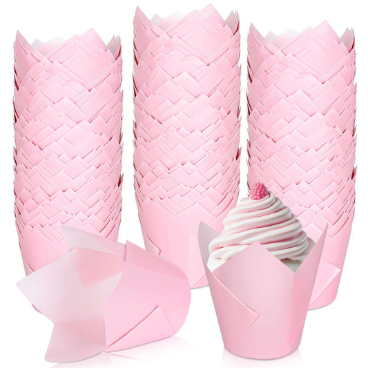 Pink Tulip Cupcake Liners - 200 ct