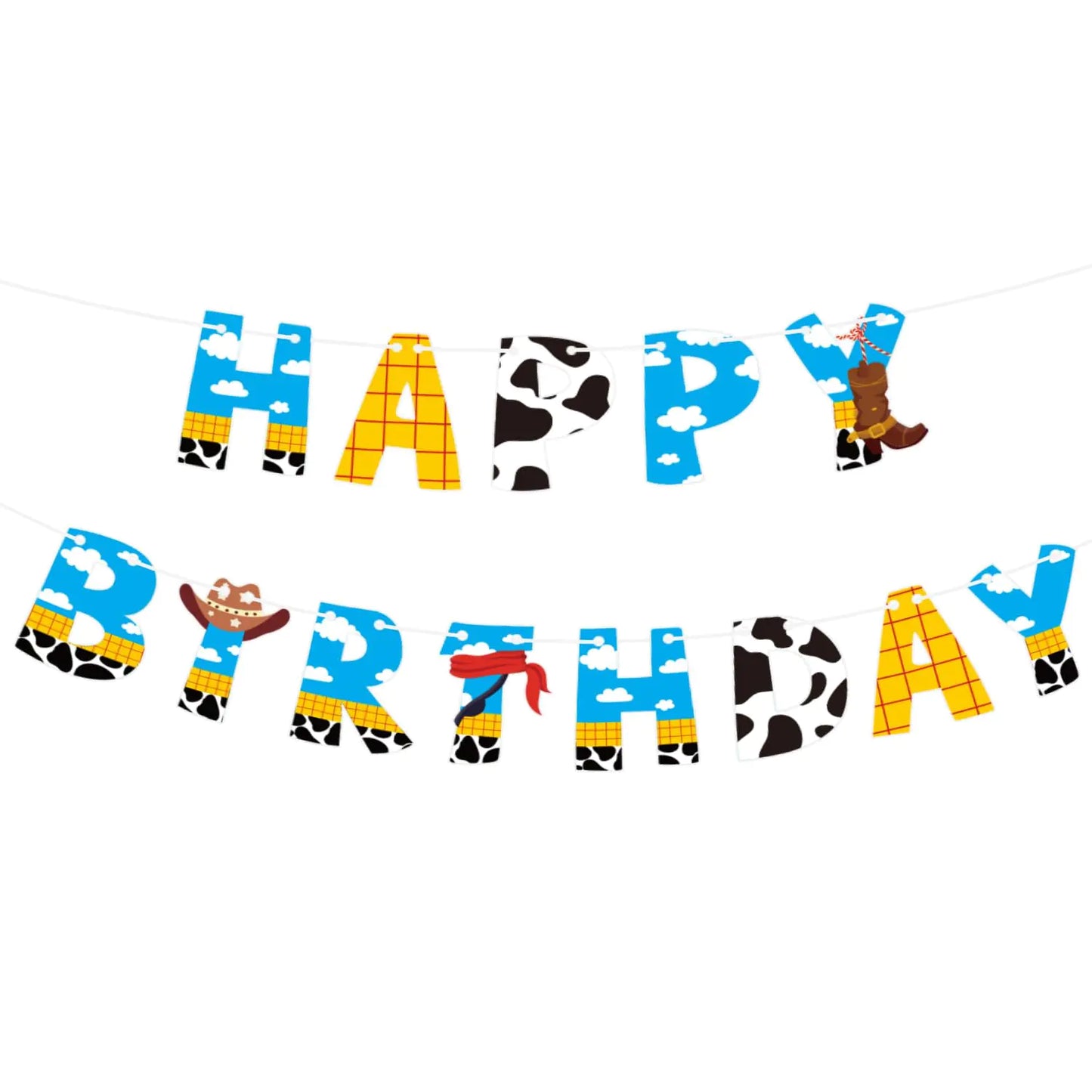 Toy Adventure Character Birthday Banner
