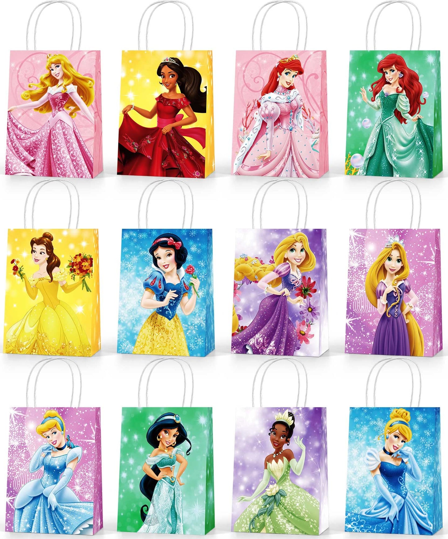 Princess & Prince Party Favor Bags with Handles - 24 ct