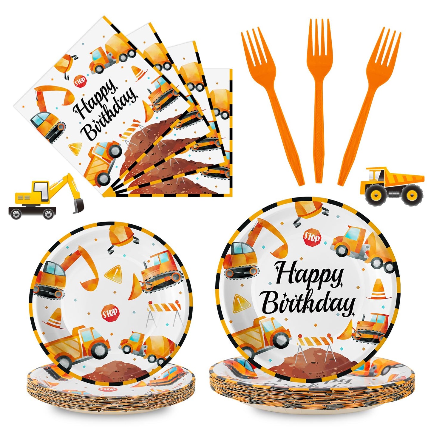Construction Theme Disposable Party Tableware Set