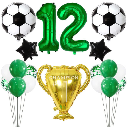 Soccer Themed Number 12 Birthday Balloon Decoration Kit