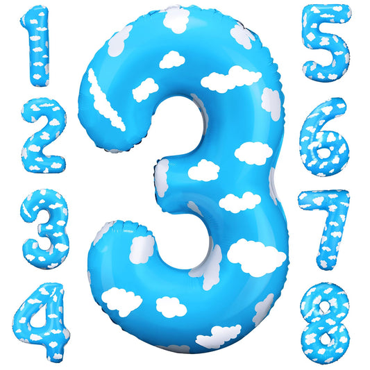 Story-Themed Number 3 Birthday Foil Balloon