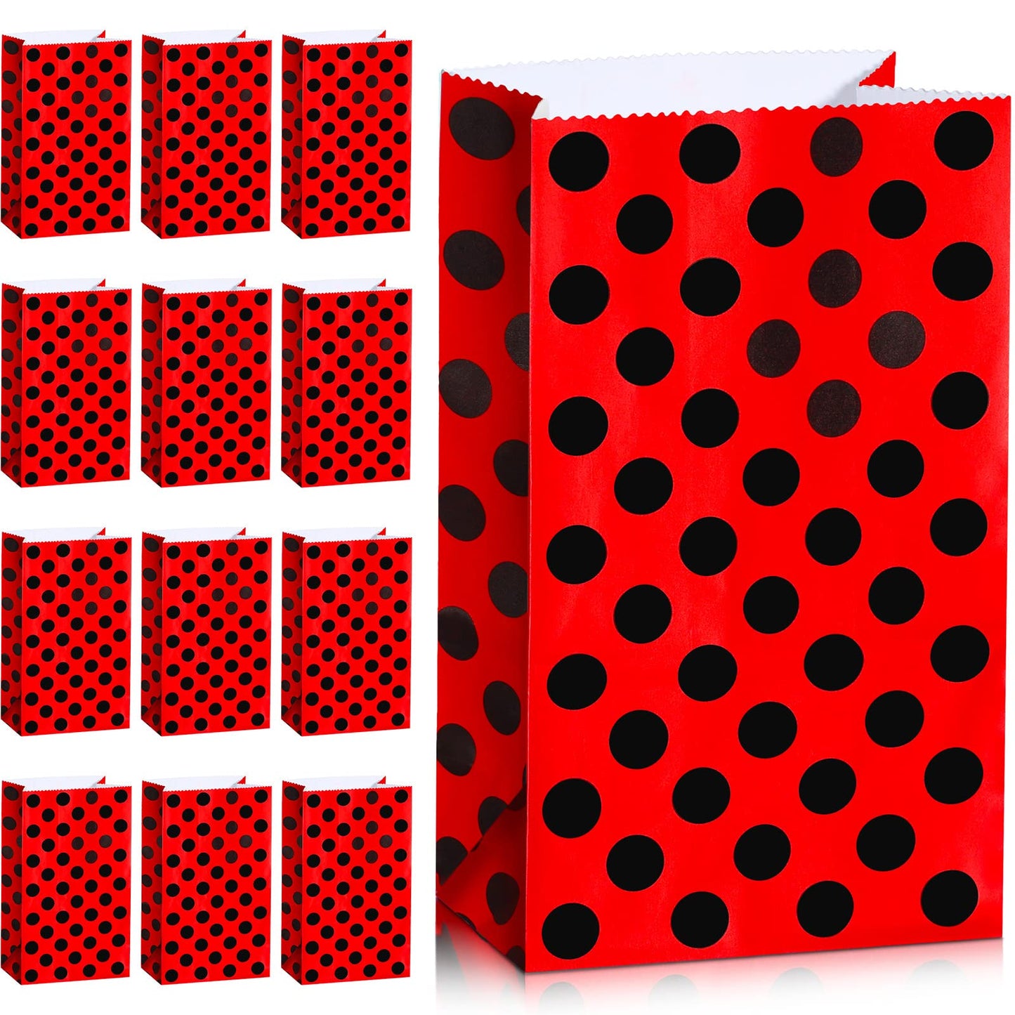 Ladybug Red Polka Dot Paper Favor Bags