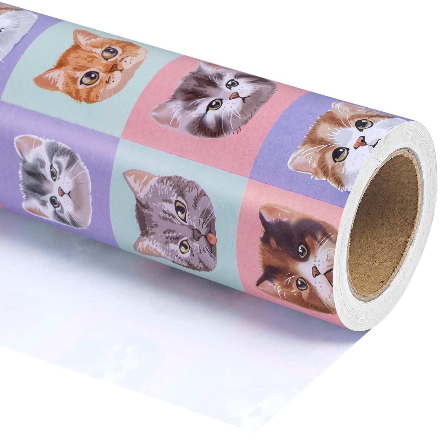 Cat Heads Wrapping Paper Roll – 17 Inch x 33 Feet