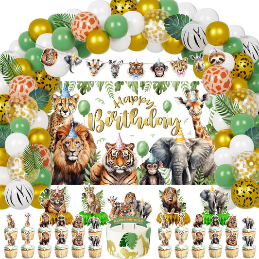 Jungle Safari Birthday Party Decoration Kit - 127 ct