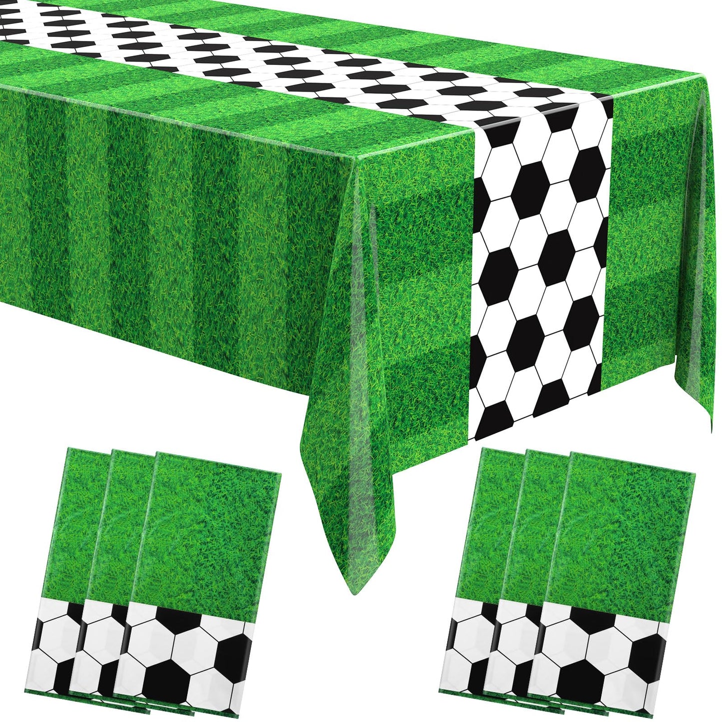 Soccer Plastic Tablecloth – 6 Pack