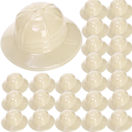 SAFARI PARTY HATS Eorbow 24 Packs Safari Party Hats Plastic Jungle Theme Helmet for Kids Animals Explorer Dress Up Pith Adventure Themed Party Costume for Halloween Christmas Birthday