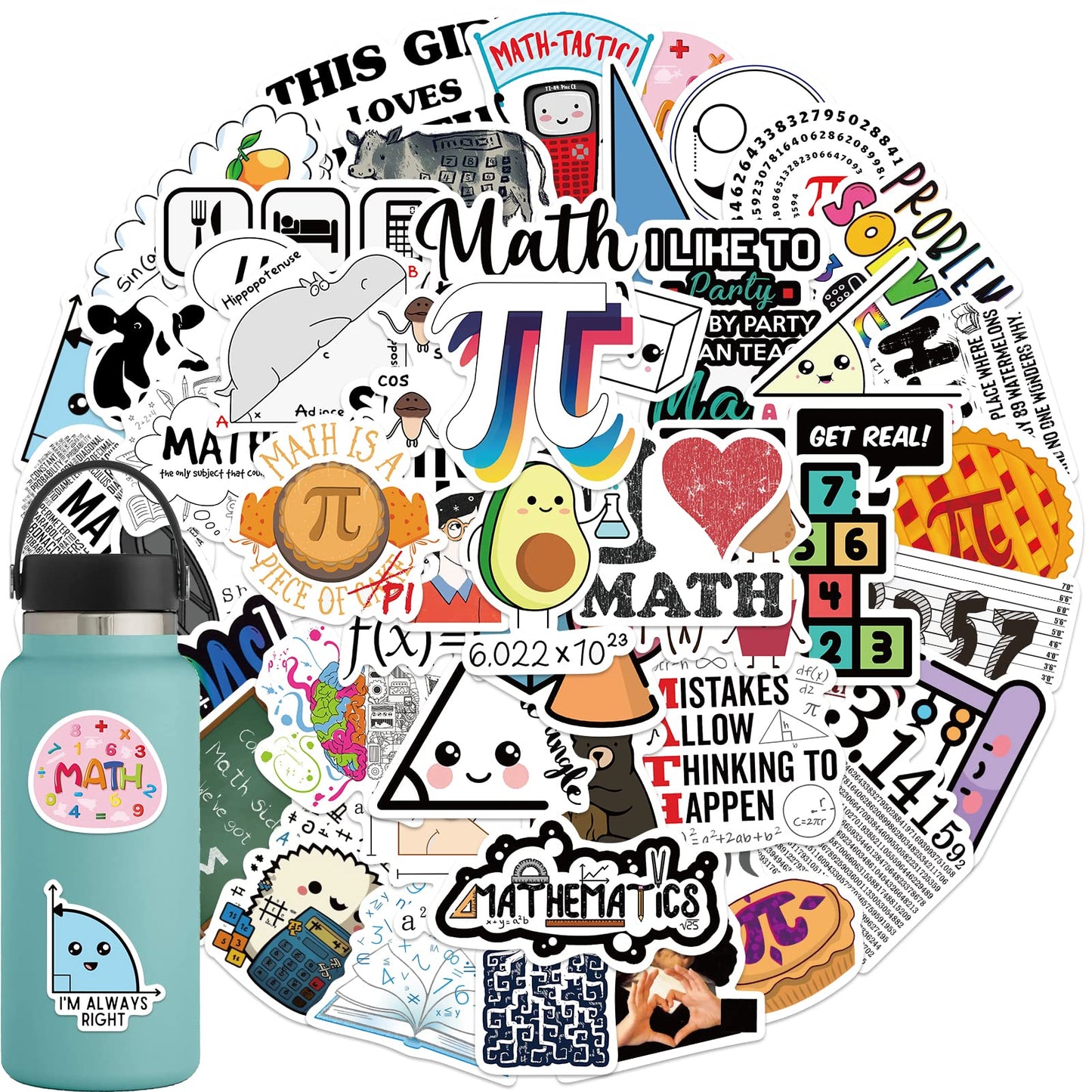 Math Sticker Waterproof Decals - 100 ct