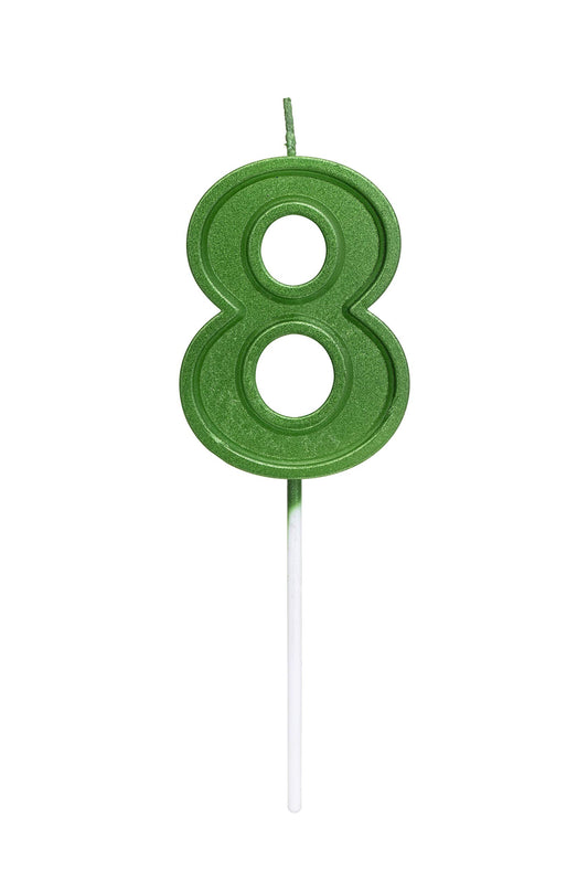 Green Decorative Number 8 Birthday Cake Candle