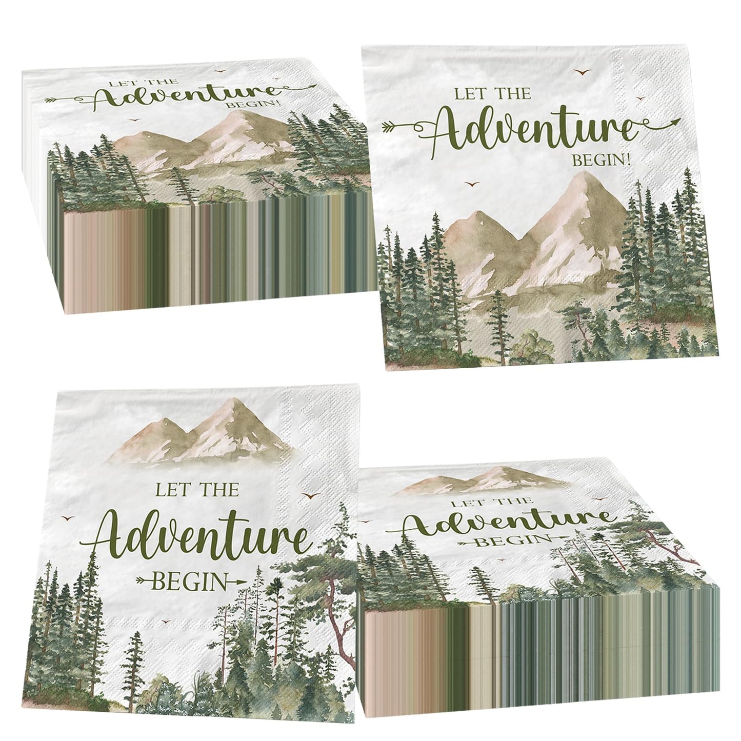 Let the Adventure Begin Travel-Themed Paper Napkins – 40 Pack