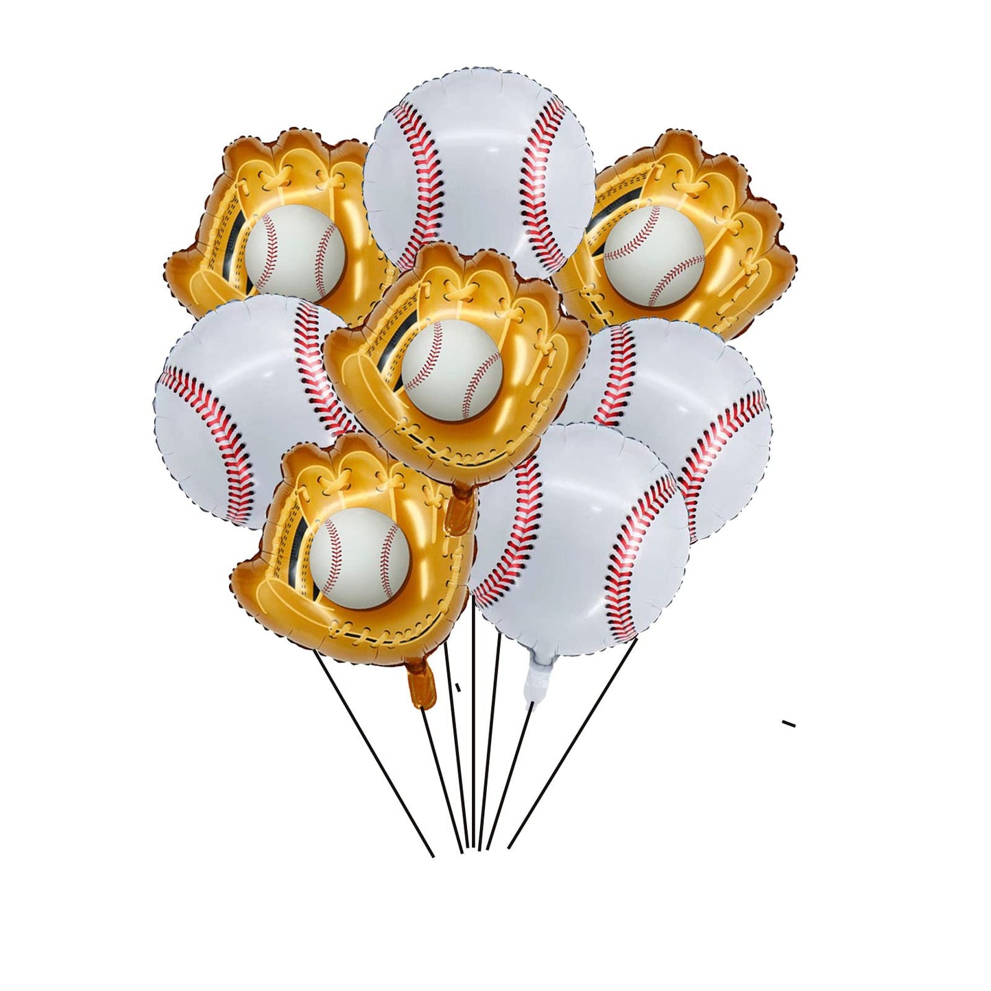 Baseball & Baseball Glove Foil Balloons – 8 Pack
