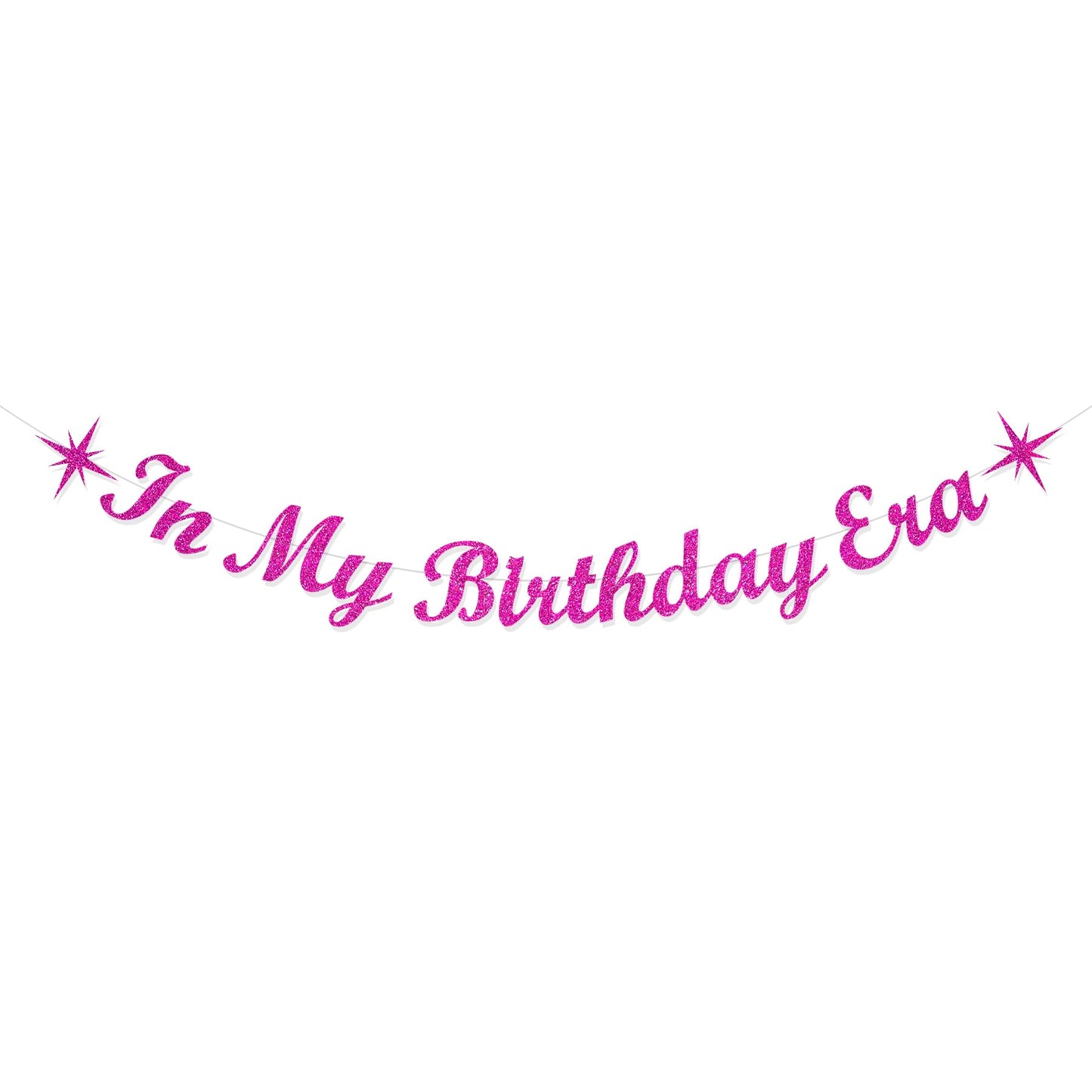 Gifloon Pre-Strung In My Birthday Era Banner Glitter Eras Themed Party Decorations for Girls Hot Pink