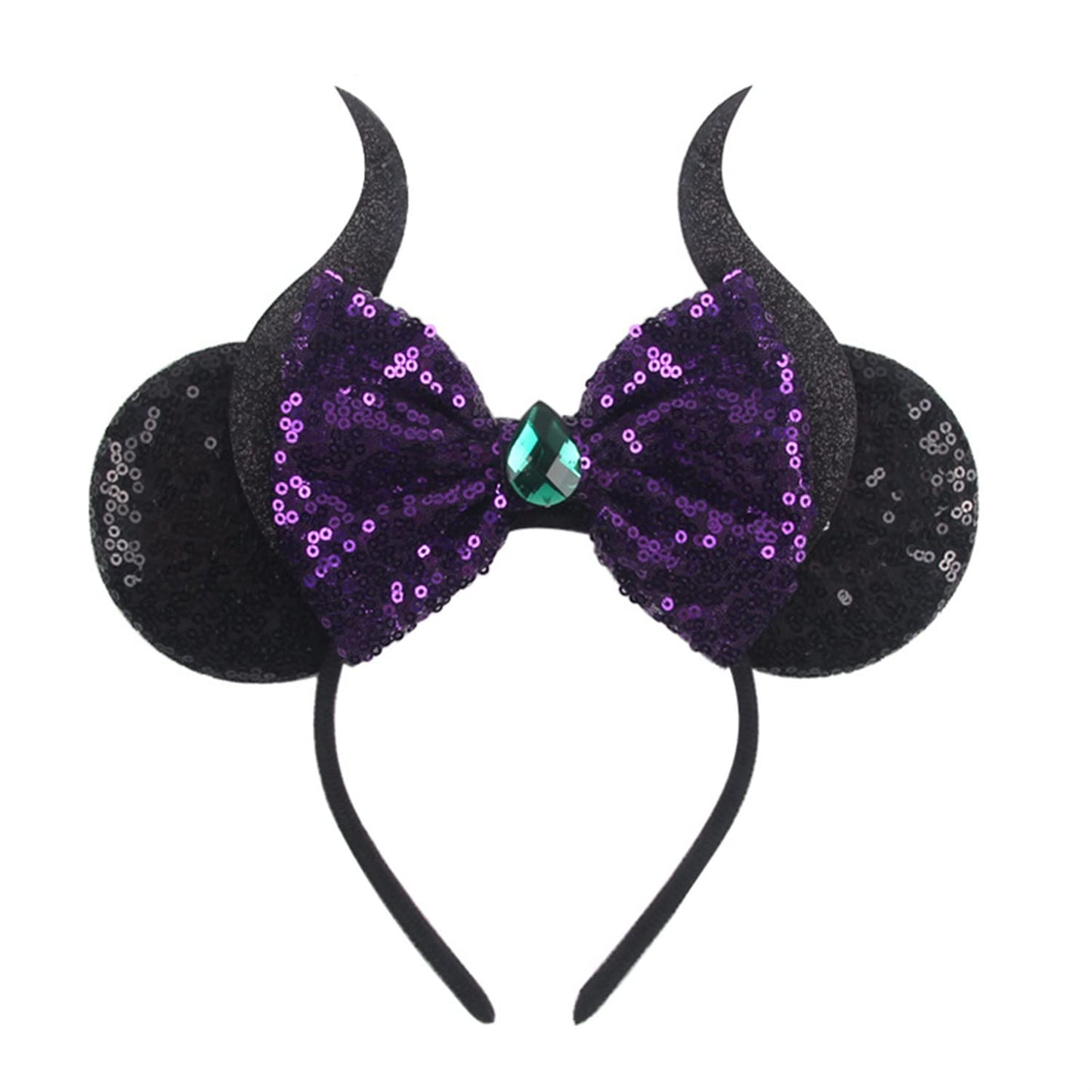 Black Devil Horn Mouse Ear Headband for Women & Girls