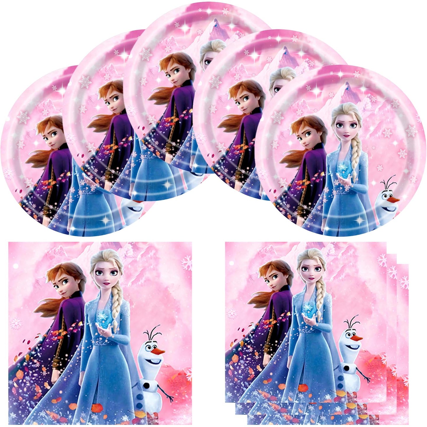 Pink Winter Ice Princess Party Tableware Set - 40 ct