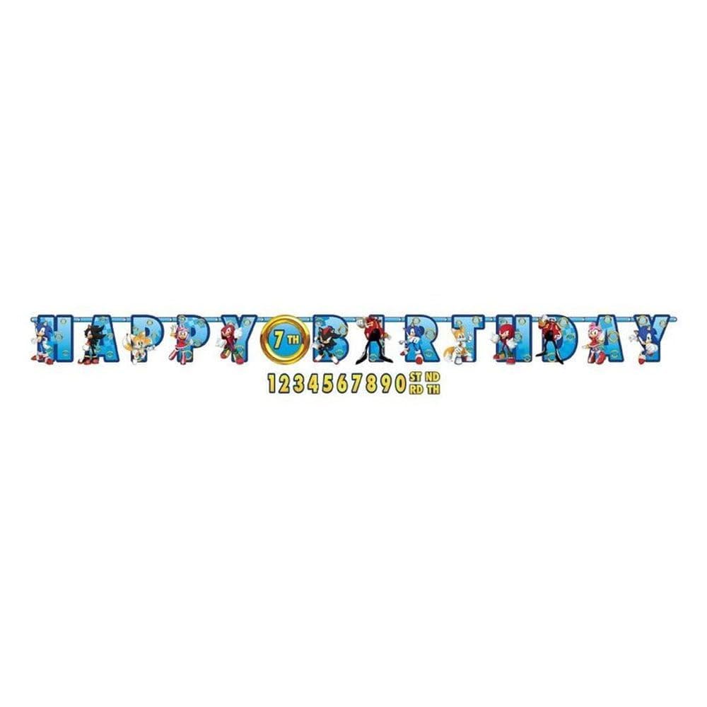 Speedy Blue Hedgehog Character Jumbo Add-An-Age Birthday Banner
